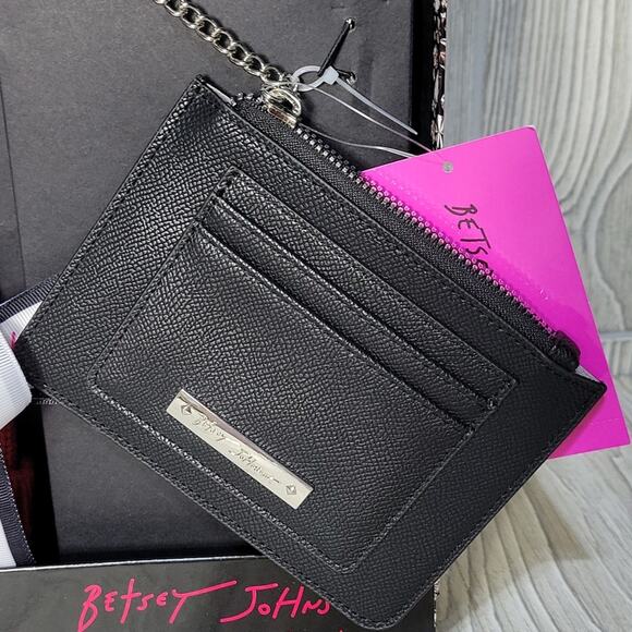 Betsey Johnson 2 Piece Set Red Hat and Black Wallet Card Case NWT - Picture 4 of 7